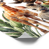 Wild One Safari Animaux Baby shower Affiche de bie (Coin)