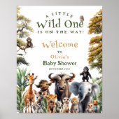 Wild One Safari Animaux Baby shower Affiche de bie (Devant)