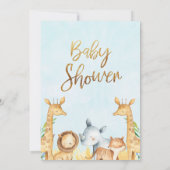 Wild One Safari Animaux Baby shower Invitation (Dos)