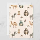 Wild One Safari Animaux Baby shower Invitation (Dos)