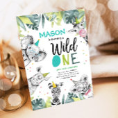 Wild One Safari Animaux Garçon Invitation Annivers