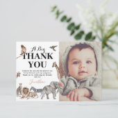 Wild One Safari Anniversaire Photo Merci (Debout devant)