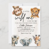 Wild One Safari Baby shower animal Invitation (Devant)