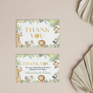 Wild One Safari Baby Shower Bedankkaart Kaart