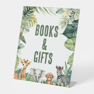 Wild One Safari Baby shower Boeken & Geschenken Te Reclamebord Met Voetstuk