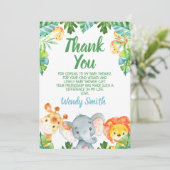 Wild One Safari Baby shower - Hartelijk dank Kaart (Staand voorkant)