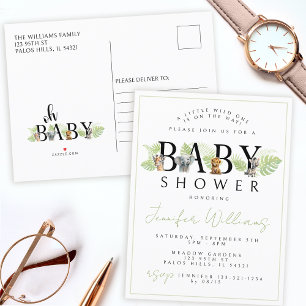 Wild One Safari baby shower invitation carte posta