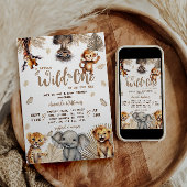 Wild One Safari Baby shower Kaart