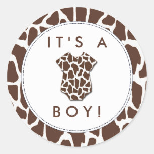 Wild One Safari Baby shower Ronde Sticker