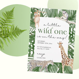Wild One Safari Baby Shower Uitnodiging Jungle Die