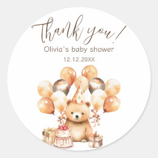 Wild One Safari Beer Baby shower dank u Ronde Sticker