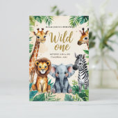 Wild One Safari Birthday Invitation (Debout devant)