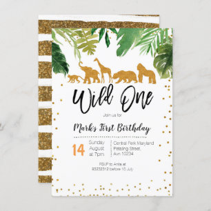 Wild One Safari Birthday - uitnodiging