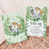 Wild One Safari Bow Baby shower Kaart