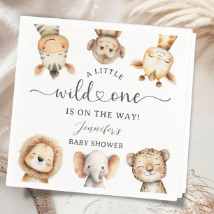 Wild One Safari Dieren Baby Shower Servet