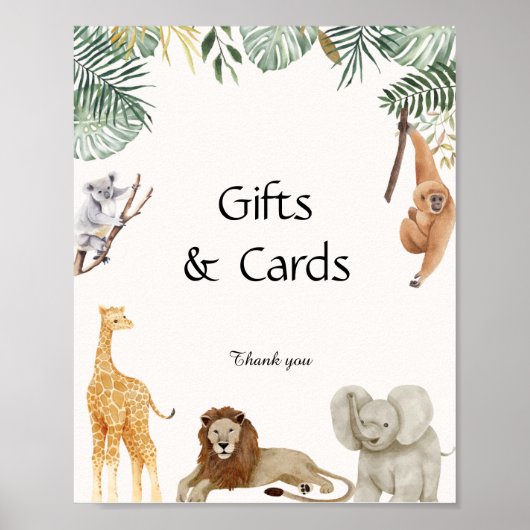 Wild One Safari Dieren Cadeaus & Kaarten Poster (Voorkant)