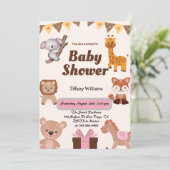 Wild One Safari Dieren moderne uitnodiging (Staand voorkant)