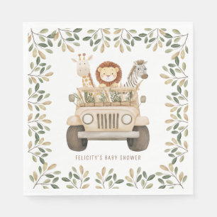 Wild One Safari Dieren Neutraal Baby shower Servet