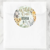Wild One Safari Dieren Ronde Stickers (Tas)
