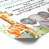 Wild One Safari Dieren Verjaardag Tijd Capsule tek Poster (Hoek)