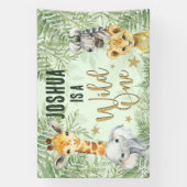 Wild One Safari Dieren Welkom Banner (Verticaal)