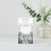 Wild One Safari Elephant Baby shower Enclosure Car Informatiekaartje (Staand voorkant)