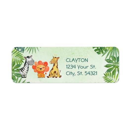 Wild One, Safari First Birthday Etiket (Voorkant)