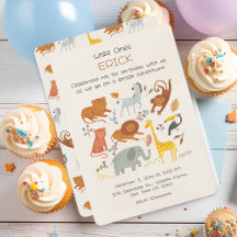 Wild One Safari First Birthday Invitation for Boys