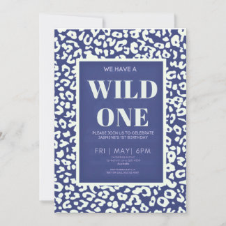 Wild One Safari First Birthday Invitation Kaart