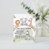 Wild One Safari Invitation d'anniversaire (Debout devant)