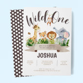 Wild One Safari Invitation d'anniversaire