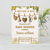 ​Wild One Safari Jungle Baby Shower Invitation (Debout devant)