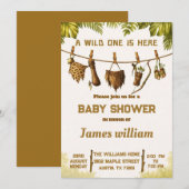 ​Wild One Safari Jungle Baby Shower Invitation (Devant / Derrière)