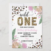 Wild One Safari Leopard 1er Invitation anniversair (Devant)