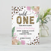 Wild One Safari Leopard 1er Invitation anniversair (Debout devant)