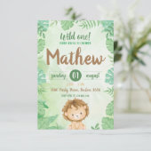 Wild One Safari Lion Invitation (Debout devant)