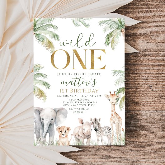 Wild One Safari Oerwoud 1e verjaardag Kaart