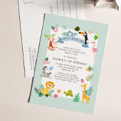 Wild One Safari Oerwoud Animals 1ste verjaardag Uitnodiging Briefkaart