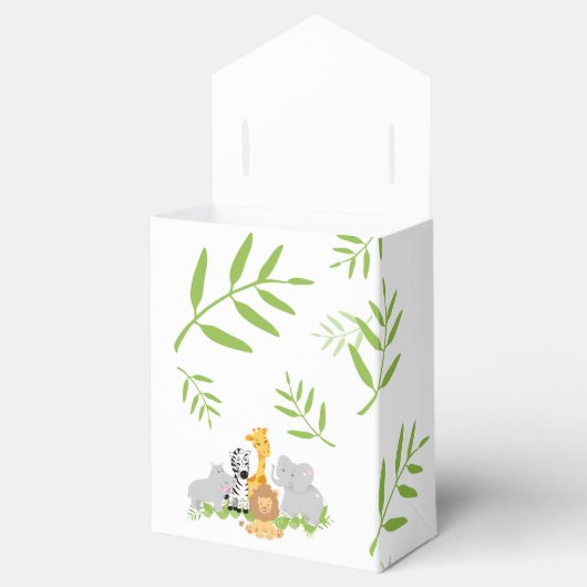 Wild One Safari Oerwoud Birthday Favor Box Bedankdoosjes (Geopend)