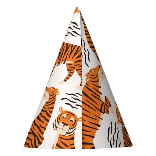 Wild One Safari Oerwoud Tiger Party Pet Feesthoedjes (Achterkant)