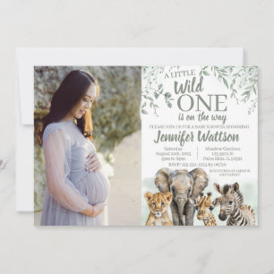 Wild One Safari Photo Card baby shower-uitnodiging Kaart