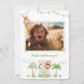 Wild One Safari Photo First Birthday Invitation (Dos)