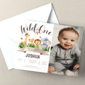 Wild One Safari photo Invitation Anniversaire