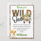 Wild One Safari premier anniversaire garçon Carte  (Devant)