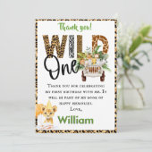 Wild One Safari premier anniversaire garçon Carte  (Debout devant)