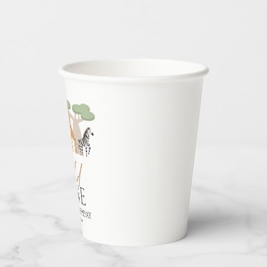Wild One Safari Thema Party Cups Papieren Bekers (Achterkant)