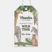 Wild One Safari Tropic Birthday Dank je Label Cadeaulabel (Voorkant)
