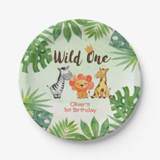 Wild One, Safari Verjaardag Papieren Bordje