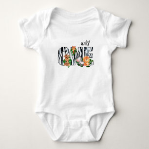 Wild One Safari Zebra Romper