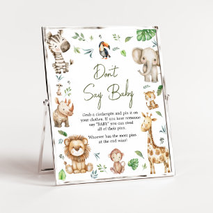 Wild One Safari zeg geen Baby Baby shower Poster
